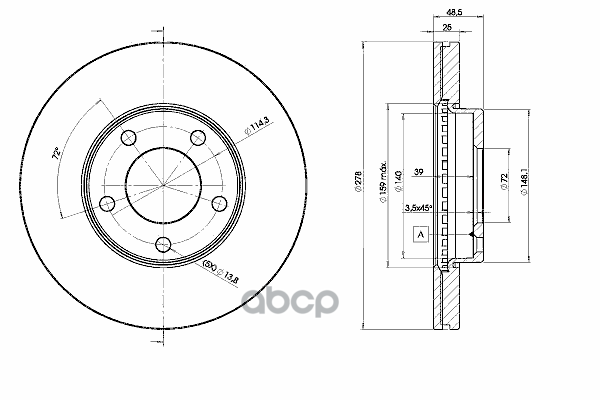 Диск тормозной передний MAZDA 3 ICER 78BD3272-2 Icer арт. 78BD3272-2