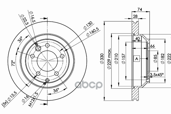 Диск Торм Задн. Audi Q7  Vw Touareg  Porsche Cayenne Icer арт. 78bd3328