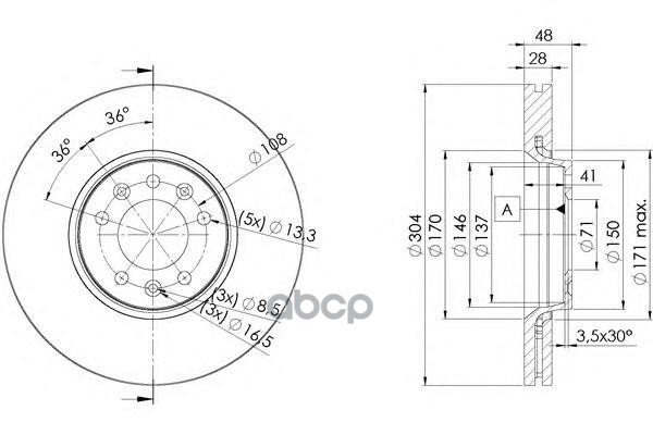 Диск Торм.вент. Citr C5  Jumpy  Peug Expert Icer арт. 78bd4755