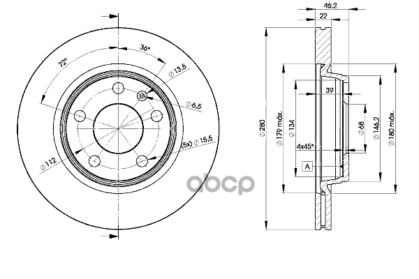 Диск Тормозной Audi A4 (95-01) Icer арт. 78bd5301