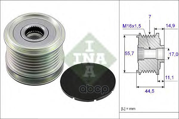 Шкив генератора MERCEDES W203, W211, SPRINTER (906) 535004210 Ina арт. 535004210