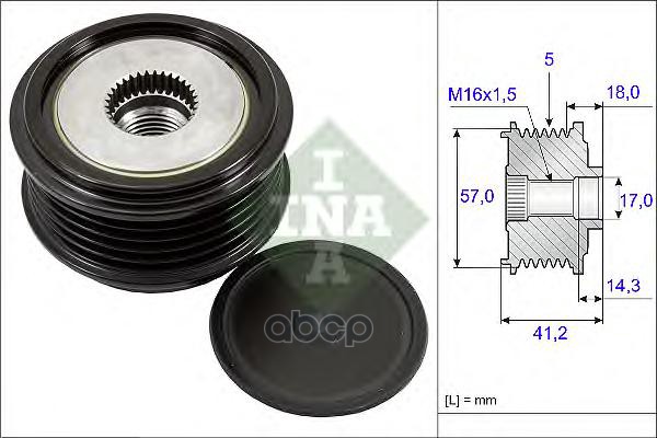 Шкив генератора Hyundai/Kia CRDi 08- INA 535024810 Ina арт. 535024810