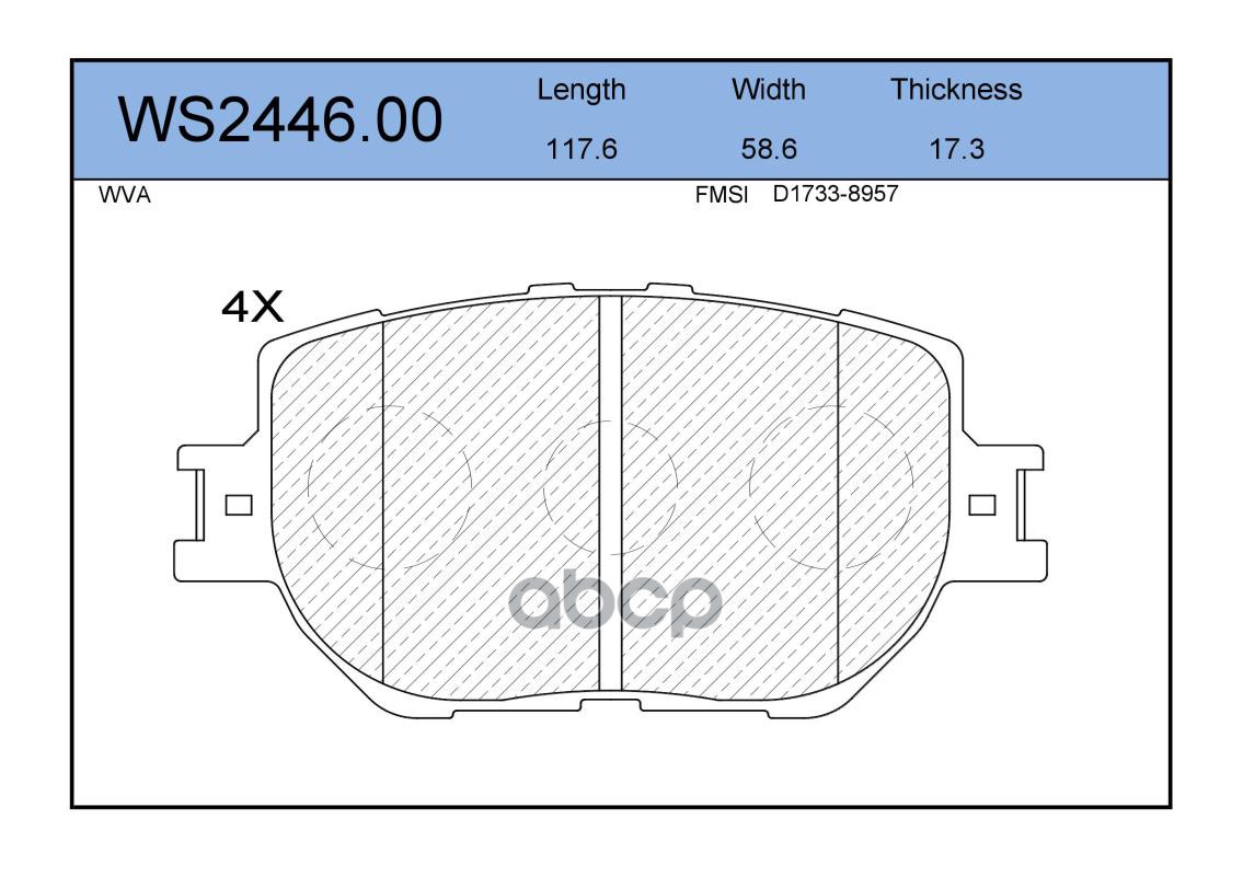 Колодки Тормозные Дисковые | Перед | JEENICE арт. WS244600