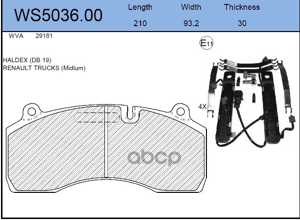 Колодки Тормозные Дисковые Hcv JEENICE арт. WS503600