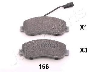 Колодки Тормозные Дисковые, Комплект | Перед | Japanparts арт. PA156AF
