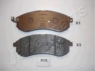 Колодки Тормозные Дисковые, Комплект | Перед | Japanparts арт. PA515AF