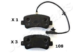 Колодки Тормозные Дисковые, Комплект | Зад | Japanparts арт. PP108AF