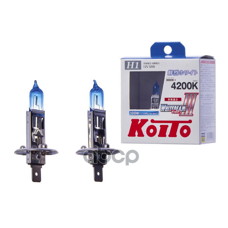 Лампа 12V H1 55W P14,5S 4200K Koito Whitebeam 2 Шт. Картон P0751w KOITO арт. P0751W