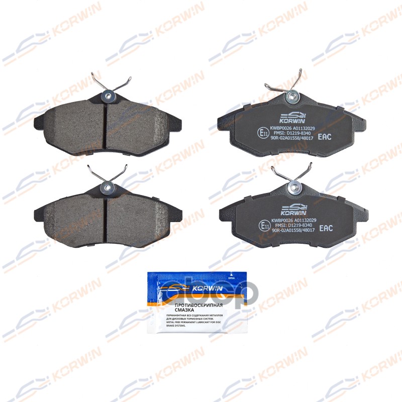 Колодки Тормозные Дисковые Перед. Citroen C2 (Jm) 03-12/C3 I (Fc/Fn) 02-10 KORWIN арт. KWBP0026