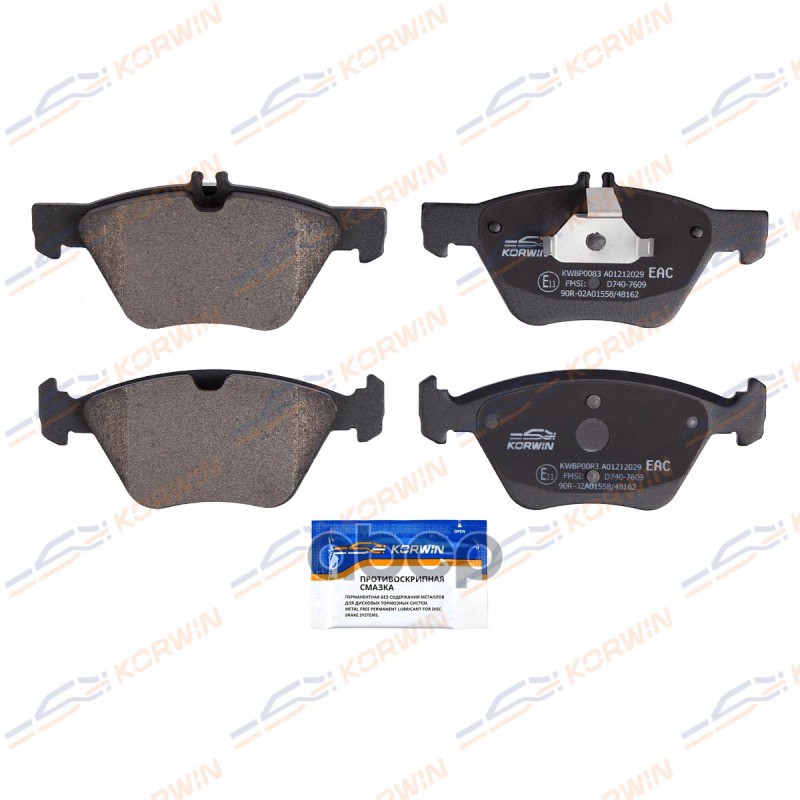 Колодки Тормозные Дисковые Перед. Mercedes E-Class (W210/S210) 95-/Chrysler Crossfire 03- KORWIN арт. KWBP0083