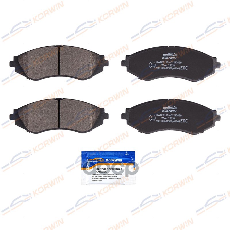 Колодки Тормозные Дисковые Перед. Chevrolet Epica (05-11)/Daewoo Leganza 97- KORWIN арт. KWBP0110