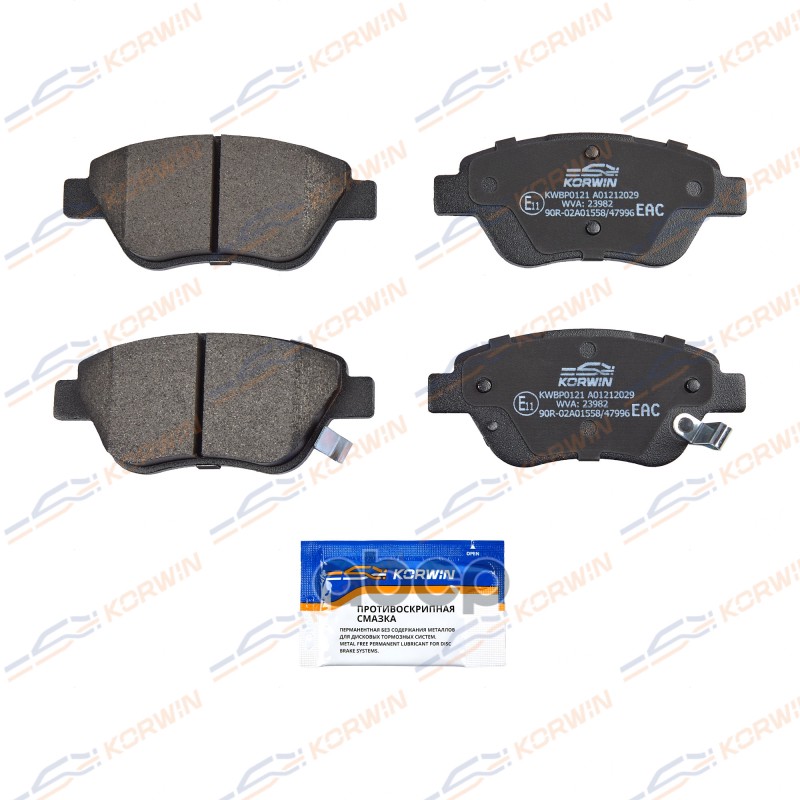 Колодки Тормозные Дисковые Перед. Opel Corsa D 06-/Fiat Doblo (119/223) 01- KORWIN арт. KWBP0121
