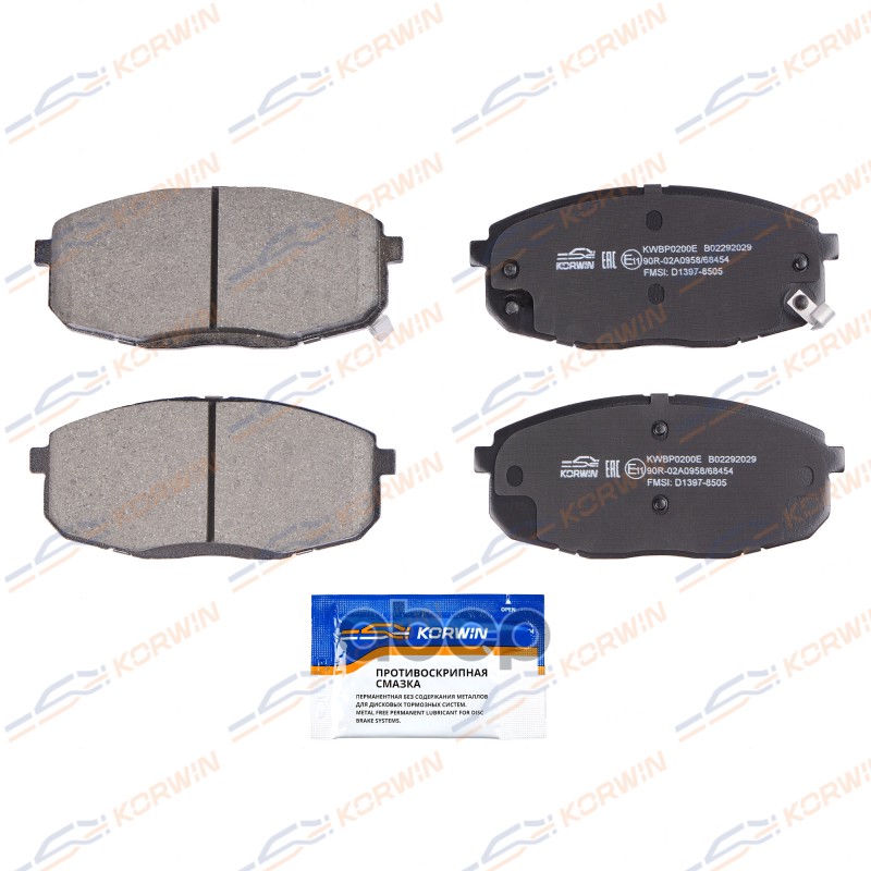 Колодки Тормозные Дисковые Перед. Ecoline. Hyundai Creta (Gs) 16- KORWIN арт. KWBP0200E