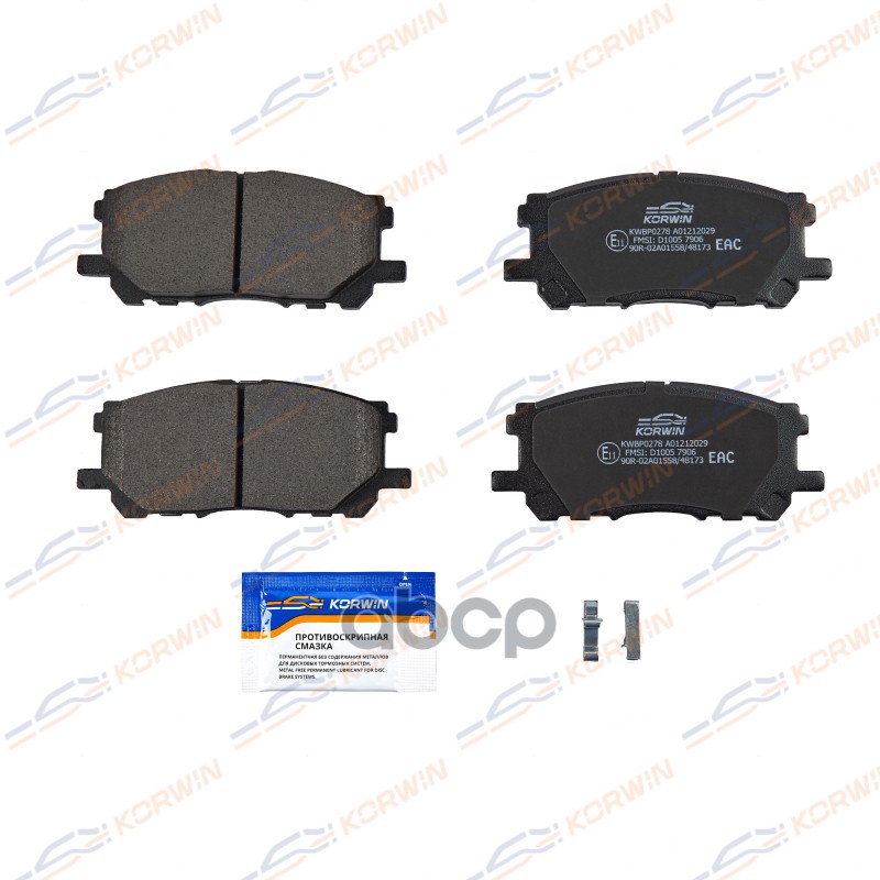 Колодки Тормозные Дисковые Перед. Toyota Highlander 00-/Lexus Rx (U3) 03- KORWIN арт. KWBP0278