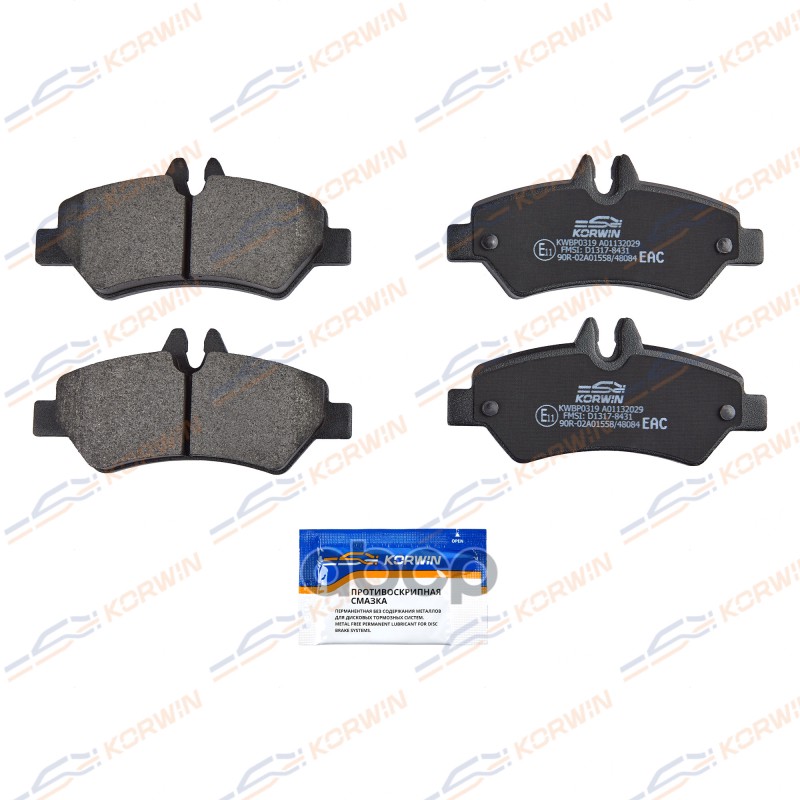 Колодки Тормозные Дисковые Зад. Mercedes Sprinter (906) 06-/Vw Crafter (2E/2F/Sy/Sz) 06- KORWIN арт. KWBP0319
