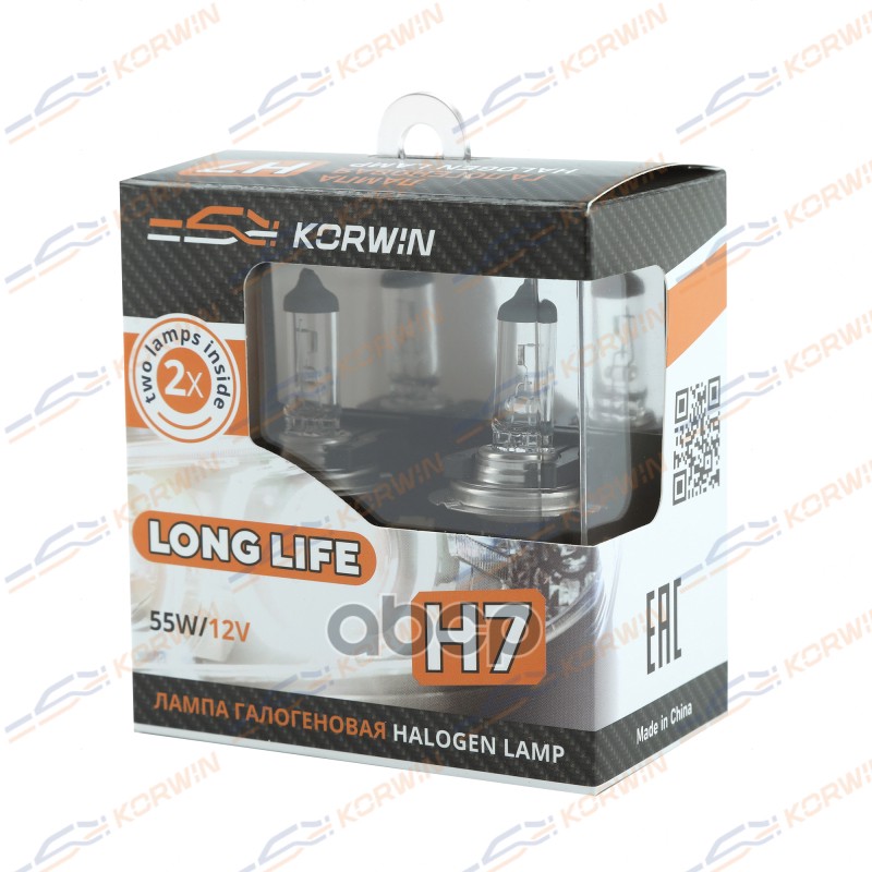 Лампа Галогенная (H7 12V 55W P43t Long Life ) Блистер К-Т 2Шт KORWIN арт. KWYN0057