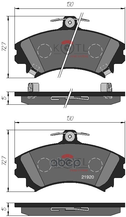 Колодки тормозные дисковые передние к-т MITSUBISH Carisma KOTL арт. 1198kt