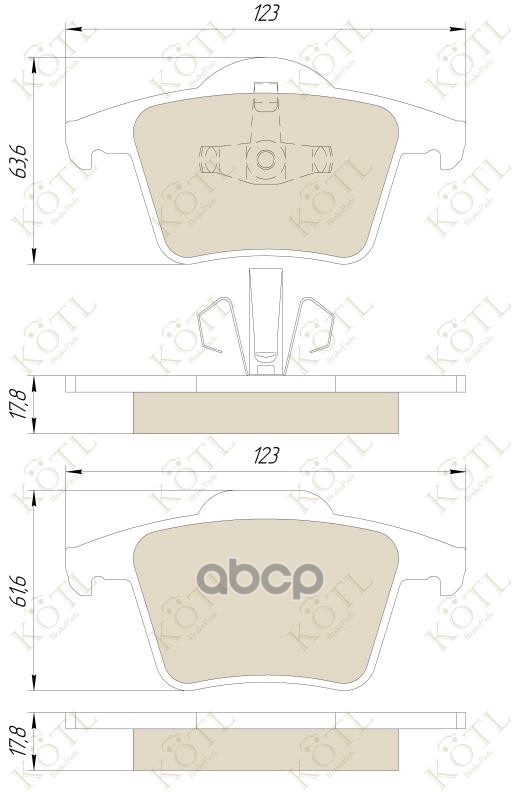 Колодки тормозные дисковые задние к-т VOLVO XC90 2.4-4.4 02- KOTL арт. 1566kt