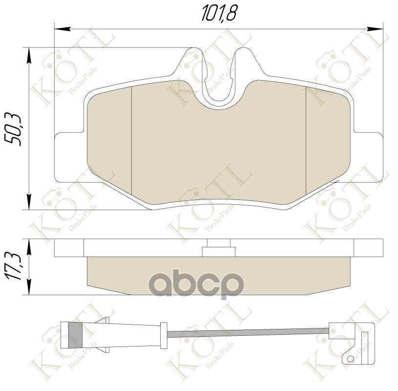 Колодки тормозные дисковые задние к-т с датчиком износа MERCEDES VIANO/VITO W639 03- KOTL арт. 1601kt