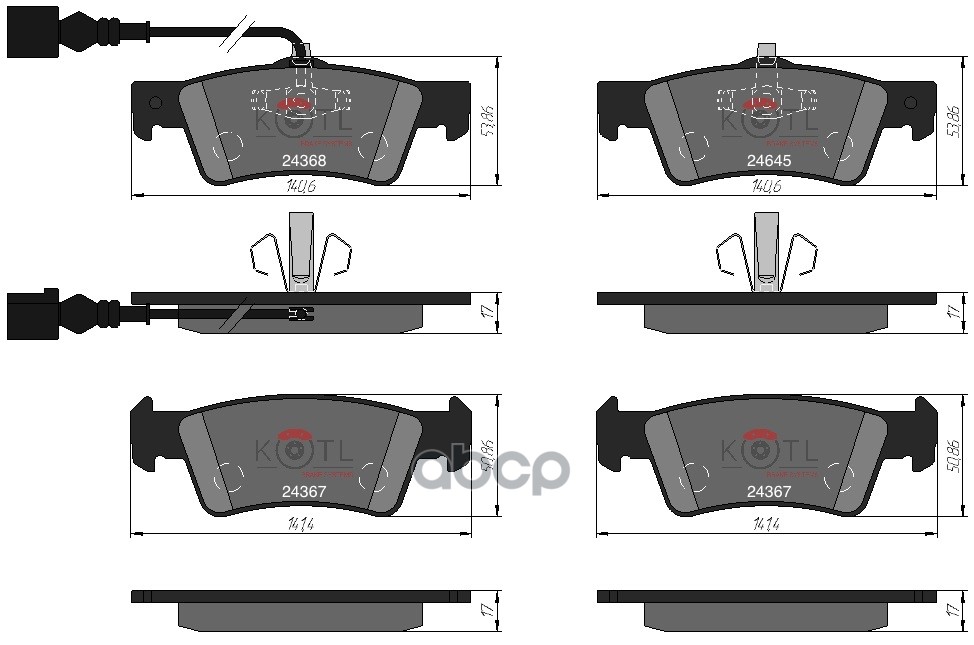 Колодки тормозные дисковые задние к-т VOLKSWAGEN TRANSPORTER V/MULTIVAN V 03- KOTL арт. 1671kt
