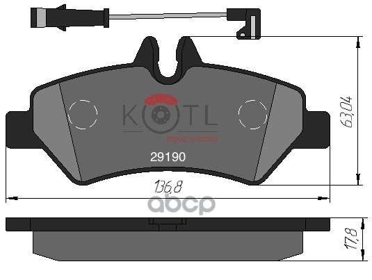 Колодки тормозные дисковые задние к-т MERCEDES-BENZ SPRINTER 06>/CRAFTER (5т) 06 KOTL арт. 1697kt