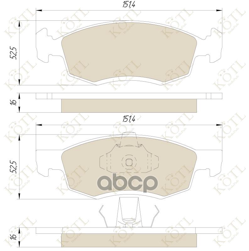 Колодки тормозные дисковые передние к-т RENAULT LOGAN универсал/пикап 06-> KOTL арт. 1749kt