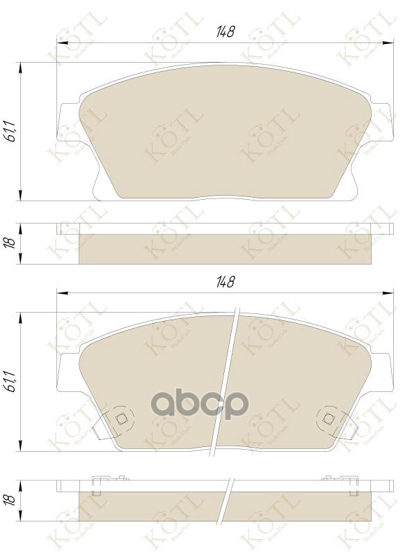 Колодки тормозные дисковые передние к-т CHEVROLET CRUZE/OPEL ASTRA J 16 10- KOTL арт. 1847kt