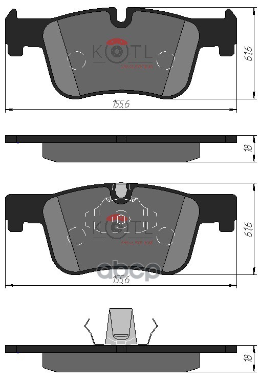Колодки тормозные дисковые передние к-т BMW 1 F20/21 /3 F30/34/35 /4 F32/36 KOTL арт. 1934kt