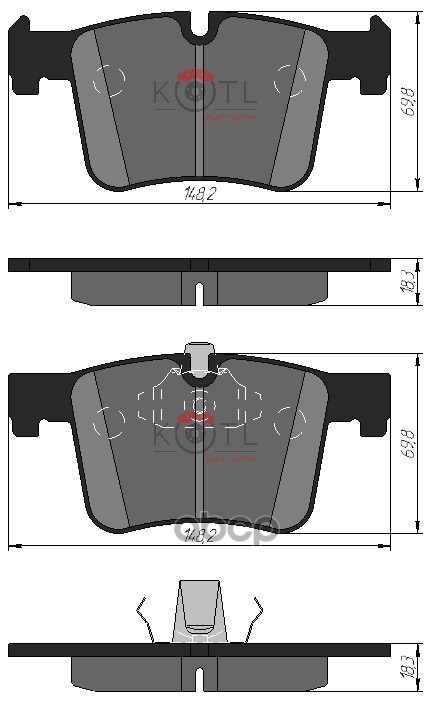Колодки тормозные дисковые передние к-т BMW(1  2  3  4  X3  X4)- KOTL арт. 1942kt