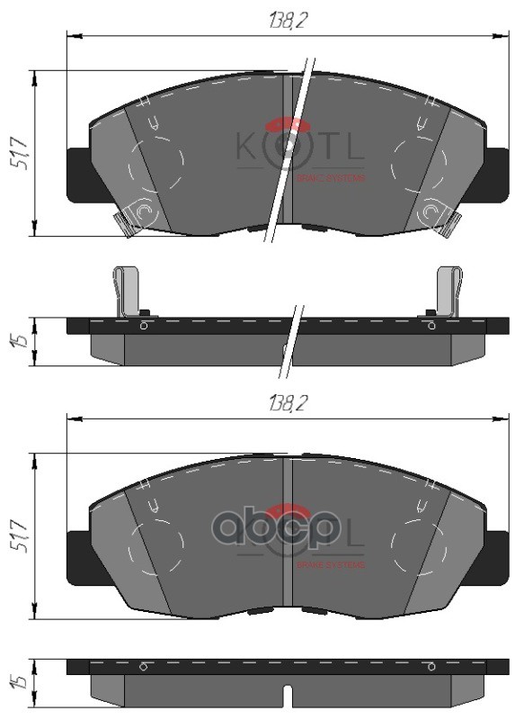 Колодки тормозные дисковые передние к-т HONDA Accord KOTL арт. 3144kt