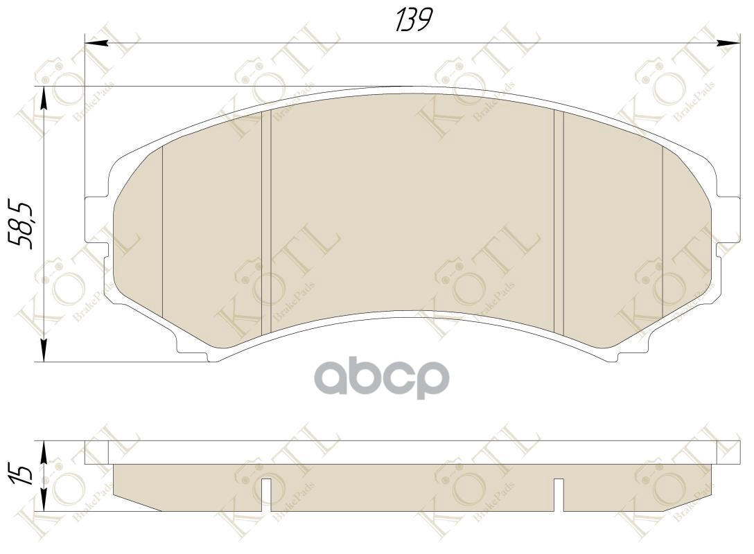 Колодки тормозные дисковые передние к-т MITSUBISHI PAJERO III LONG WAGON 00>06 3.5 KOTL арт. 3246kt