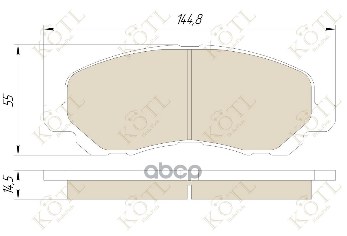 Колодки тормозные дисковые передние к-т MITSUBISHI ASX/LANCER/OUTLANDER/DODGE CALIBER KOTL арт. 3287kt