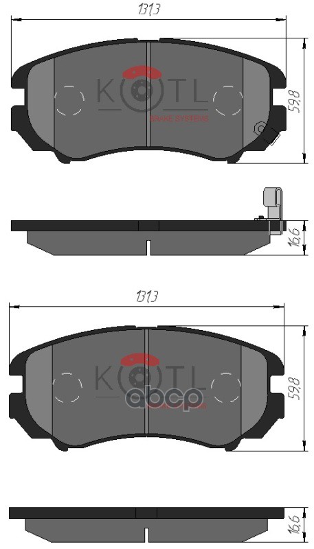 Колодки тормозные дисковые передние к-т HYUNDAI TUCSON / KIA SPORTAGE 04- KOTL арт. 3352kt