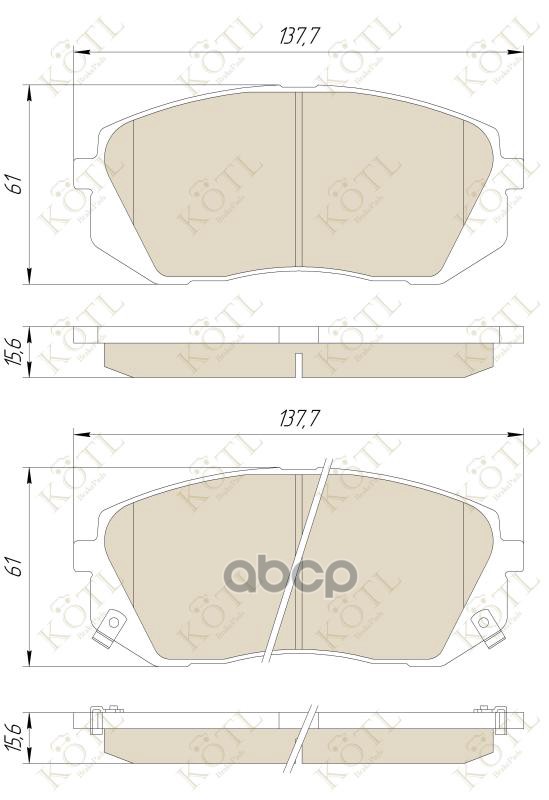 Колодки тормозные дисковые передние к-т HYUNDAI(ix35)-  KIA CARENS  SPORTAGE KOTL арт. 3461kt