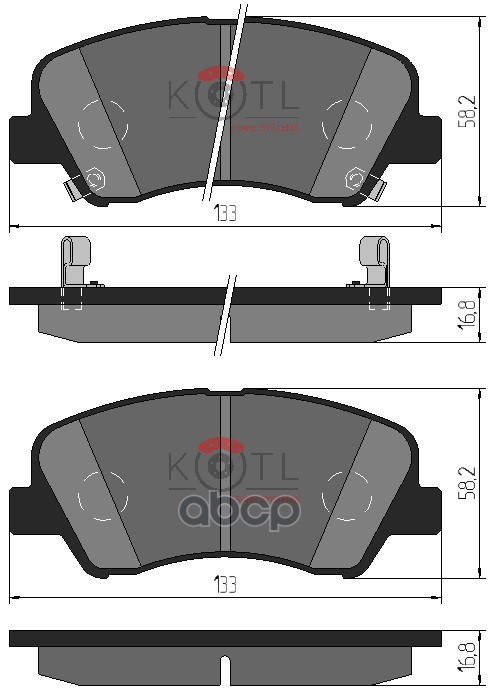 Колодки тормозные дисковые передние к-т HYUNDAI SOLARIS 10-/KIA RIO 11- KOTL арт. 3548kt