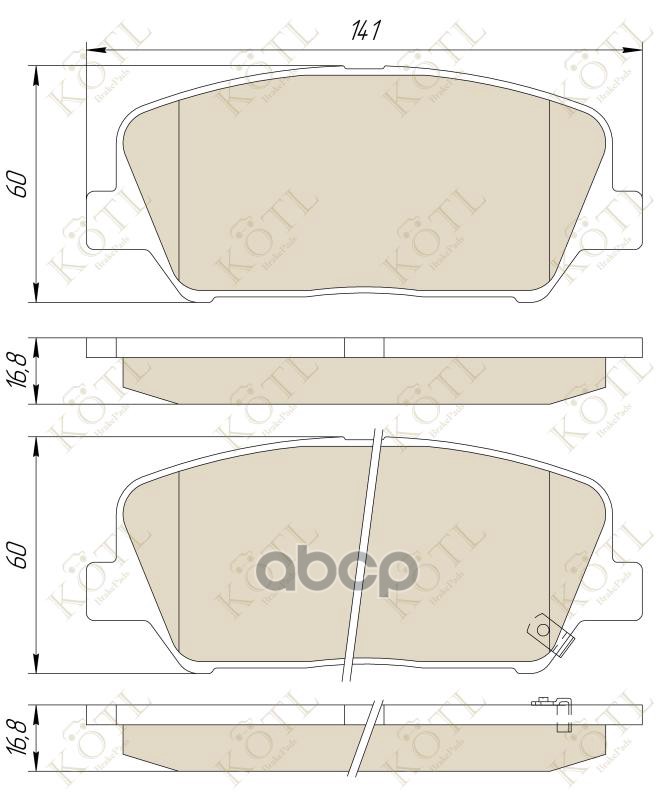 Колодки тормозные дисковые передние к-т i30  VELOSTER KOTL арт. 3582kt