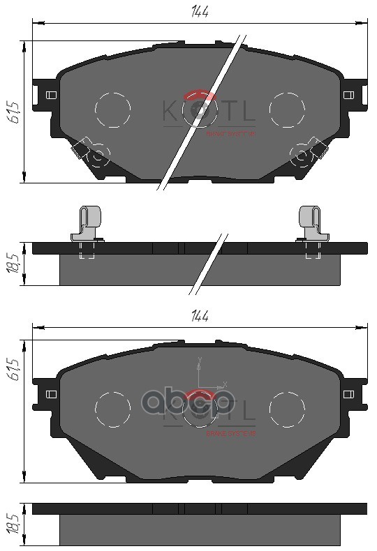 Колодки тормозные дисковые передние/задние к-т MITSUBISHI Fuso Canter TF (E-5) KOTL арт. 3611kt