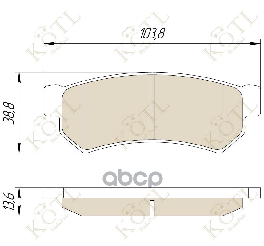 Колодки тормозные дисковые задние к-т LACETTI  Nubira KOTL арт. 4178kt