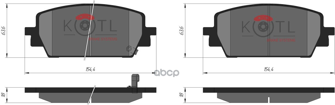 Колодки тормозные дисковые к-т KOTL арт. 68kt
