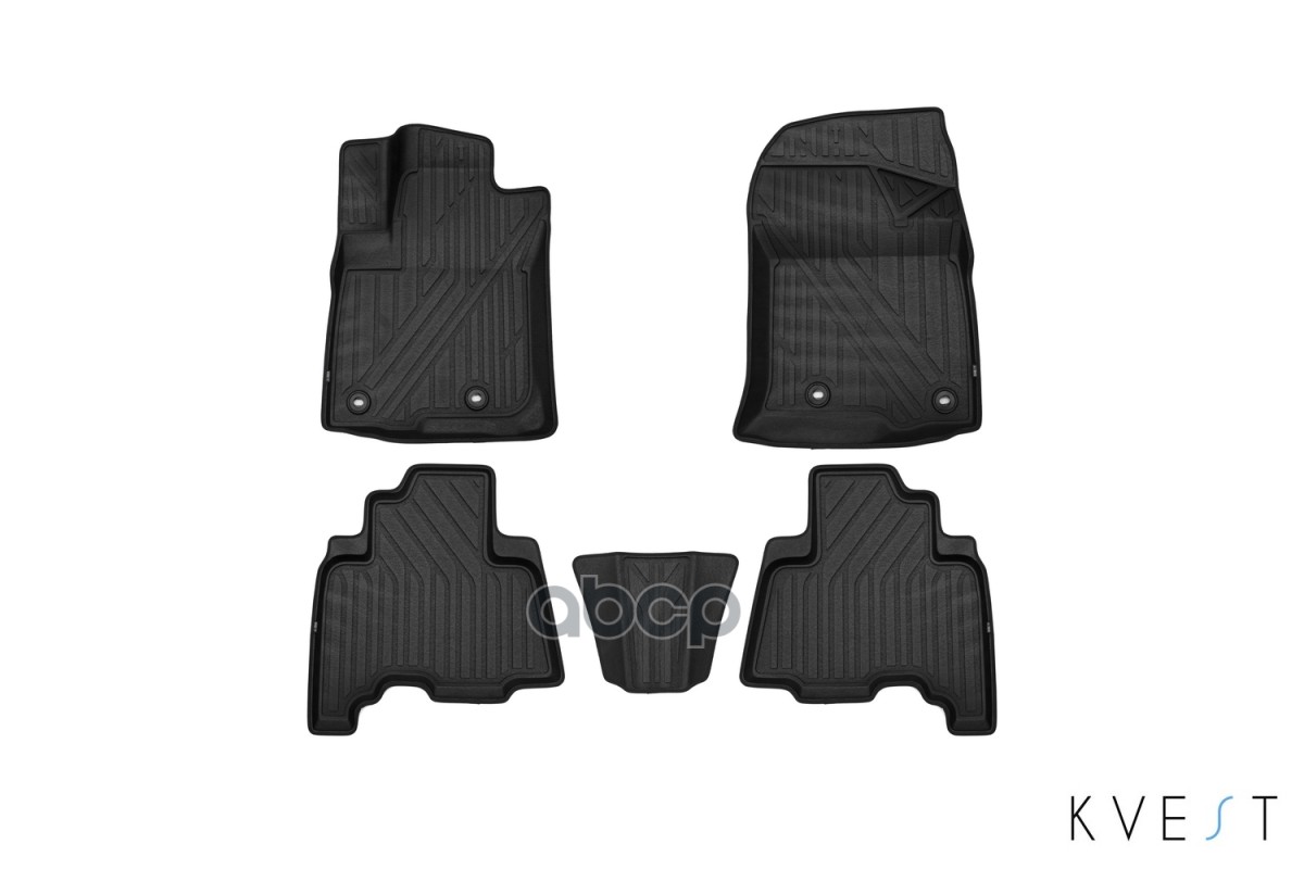 Коврики Kvest 3D В Салон Подходят Для Toyota Lc-150 Prado, 2013-, 5 Шт. (Полиуретан, Черный, Черный) / Тойота Ленд Крузер Пра...