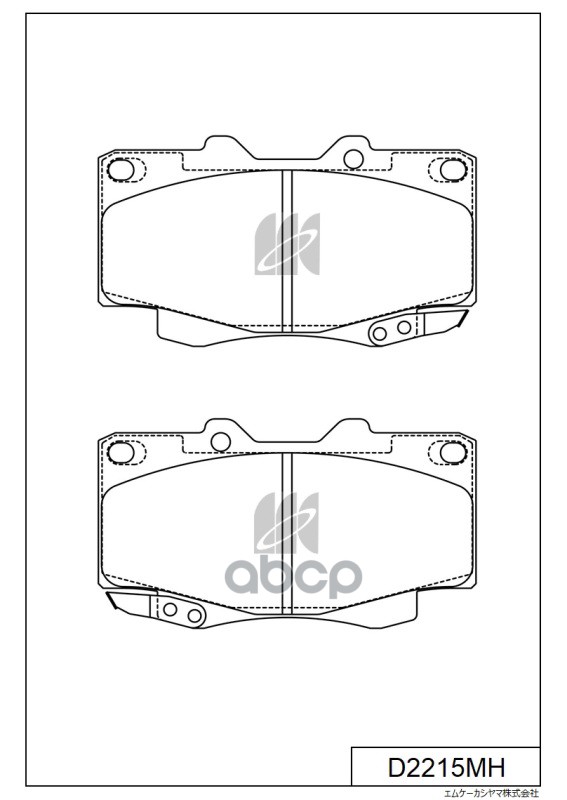 Колодки Тормозные Дисковые + Противоскрипные Пластины Toyota Kashiyama арт. d2215mh
