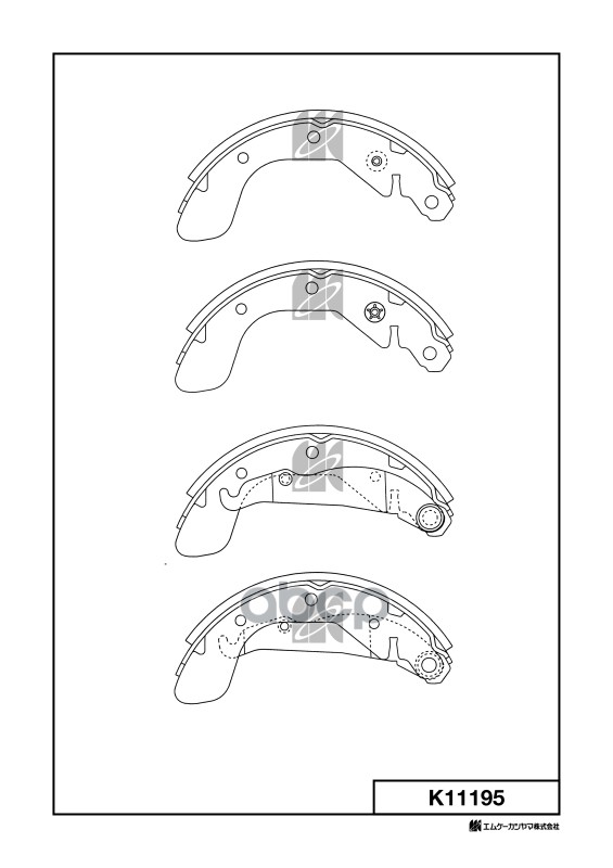 Колодки Тормозные Барабанные Daewoo Kashiyama арт. k11195