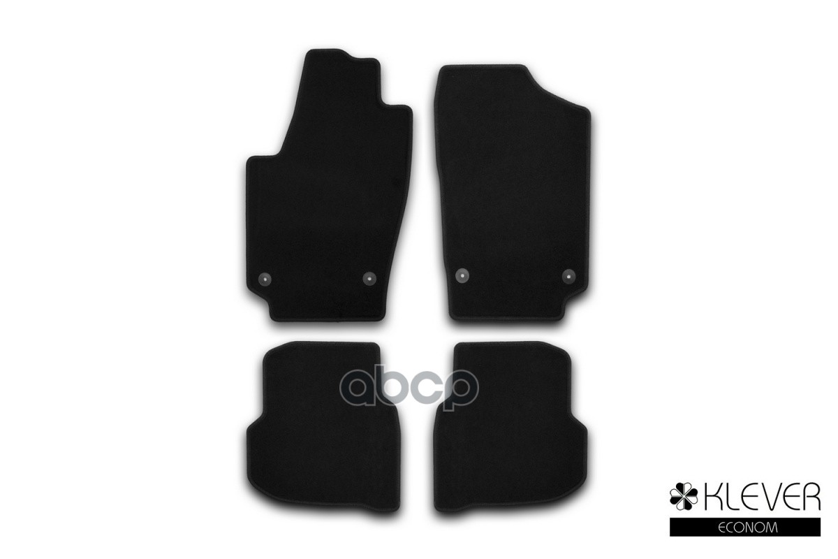 Коврики в салон Klever Econom VOLKSWAGEN Polo Sedan, 2009-2015, 2014-2020, сед., 4 шт. (текстиль) / Фольксваген Поло Klever а...