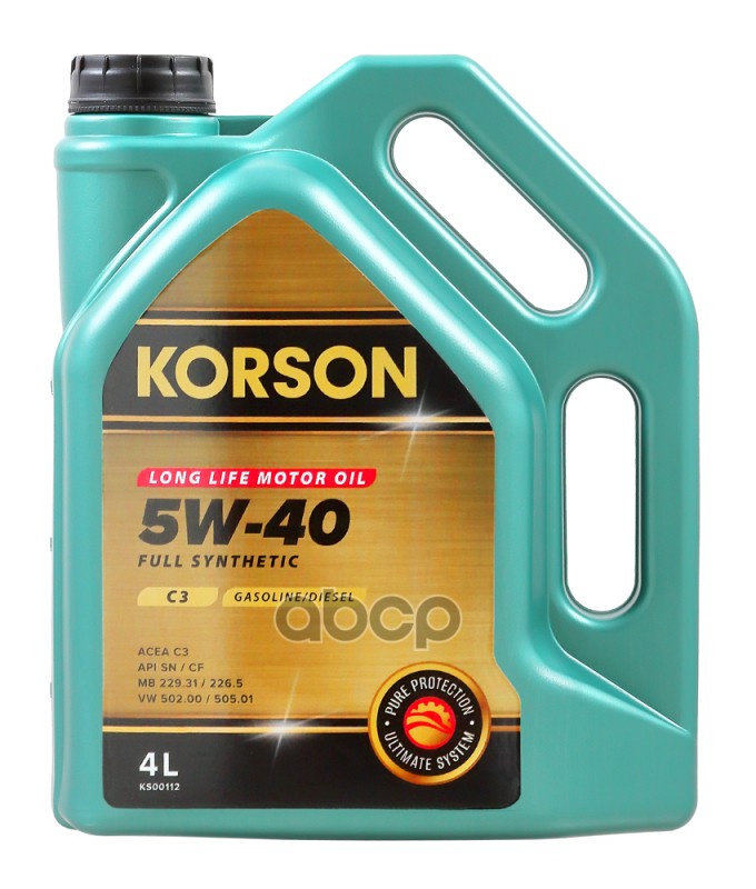 Korson Моторное масло 5W-40  C3 синтетическое 4л