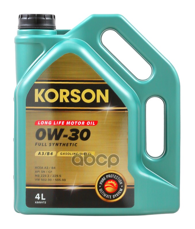 Korson 0W-30 Full Synthetic A3/B4 4Л (Синт. Мотор. Масло.)