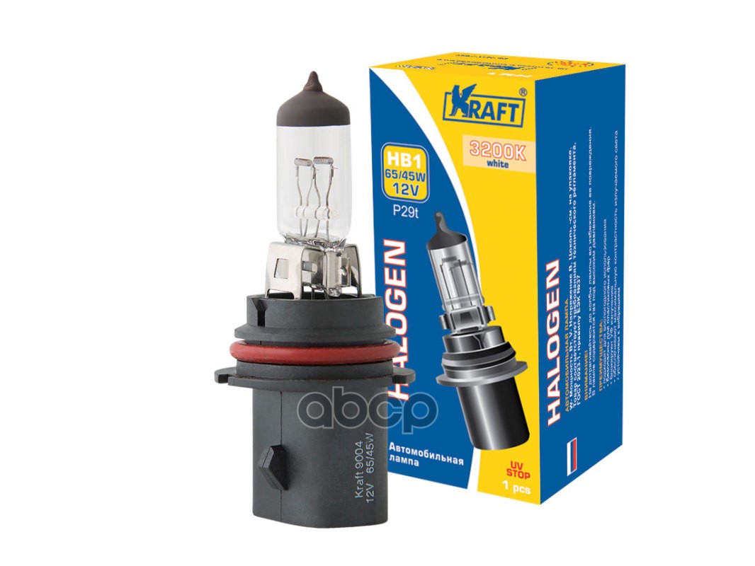 Лампа 12V Hb1 60/45W P29t Kraft 1 Шт. Картон Kt700023 Kraft арт. KT700023