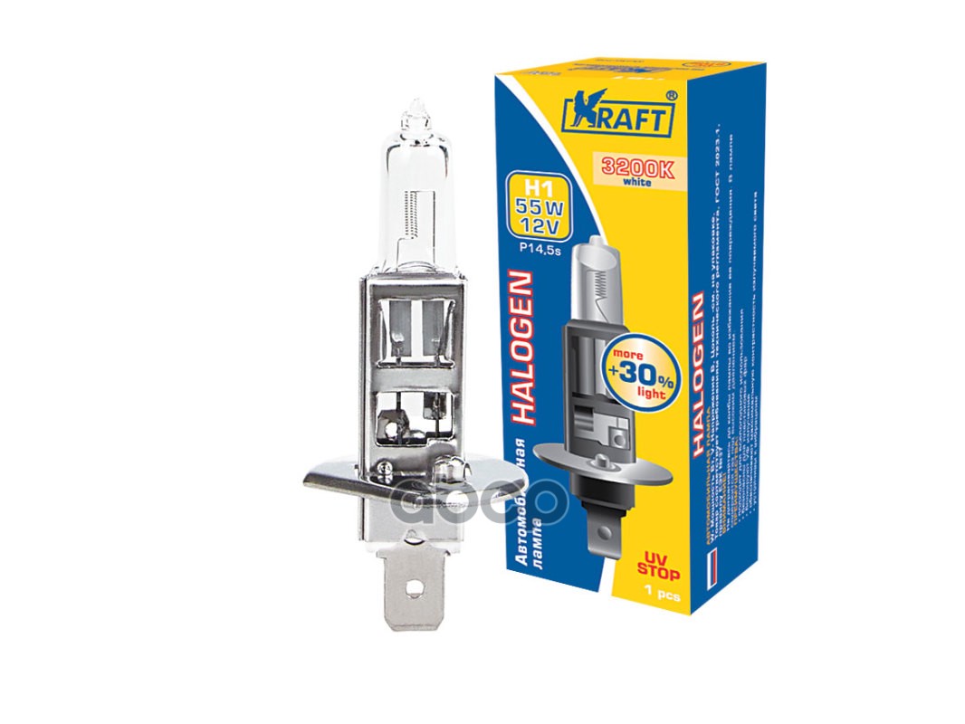 Лампа 12V H1 55W P14,5s KRAFT 1 шт. картон KT700065 Kraft арт. KT700065