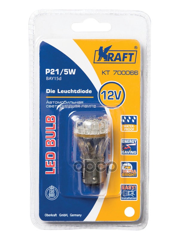 Лампа Светодиодная 12V P21/5W 21/5W Bay15d Kraft 1 Шт. Картон Kt700066 Kraft арт. KT700066