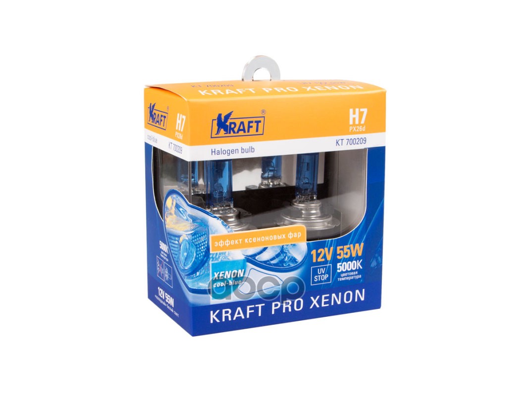 Автолампа H7 12V 55W (Px26d) Kraft Pro Xenon (2Шт  Блистер Бокс) Кт 700209 Kraft арт. KT700209