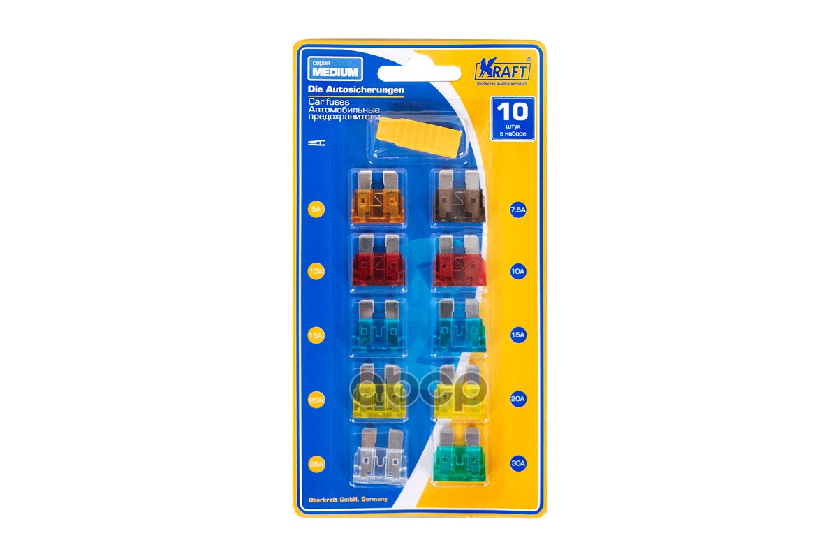 Набор Предохранителей В Блистере (Стандарт 10 Шт.) С Пинцетом Kraft Kt870018 Kraft арт. KT870018